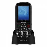 Сотовый телефон Maxvi B21ds, 2.4",1.3Мп, microSD, 2sim, FM, SOS, док.станция,1600мАч,черный