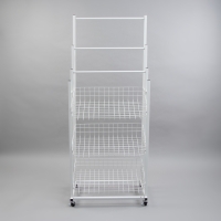 Стойка под зонты, разборная, 3 наклонные корзины, 3 яруса, 60&times;40&times;150 см, цвет белый