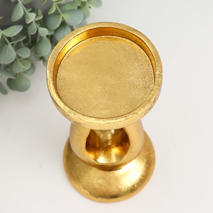 Подсвеник полистоун на 1 свечу "Капля" золото 10,5х10,5х20,5 см