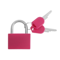 Замок навесной для чемодана, средний, 30х42 мм, розовый Замок навесной для чемодана, средний, 30х42 мм, розовый