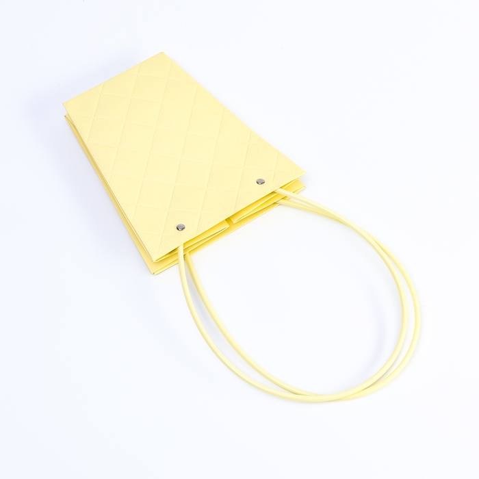 Сумка для цветов тиснение шампань влагостойкая, 12x12-8x8-12.5 см