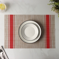 Салфетка сервировочная на стол &laquo;Две полосы&raquo;, 45&times;30 см, цвет красный