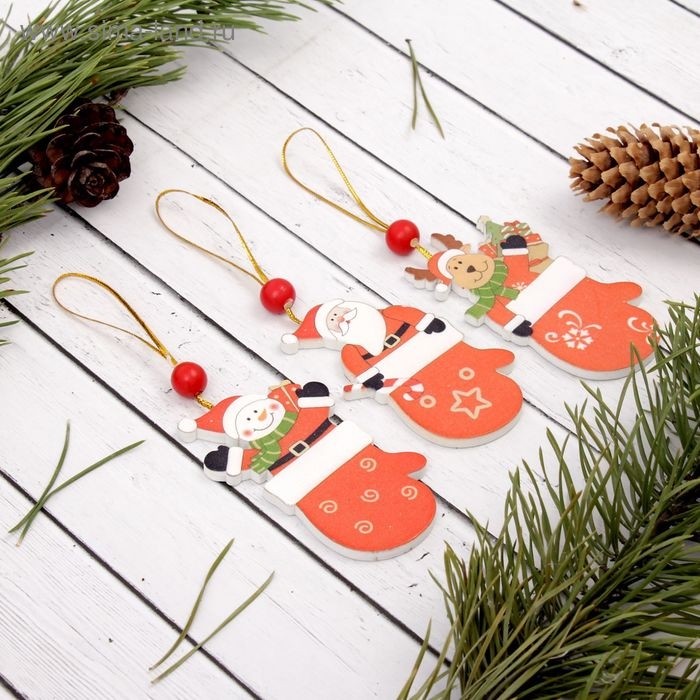 Подвеска новогодняя «Варежка с сюрпризом», МИКС, односторонняя Подвеска новогодняя «Варежка с сюрпризом», МИКС, односторонняя