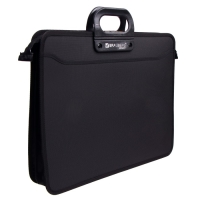 Портфель пластиковый А3 BRAUBERG "Портфолио", 470 х 380 х 130 мм, 3 отделения, на молнии, чёрный