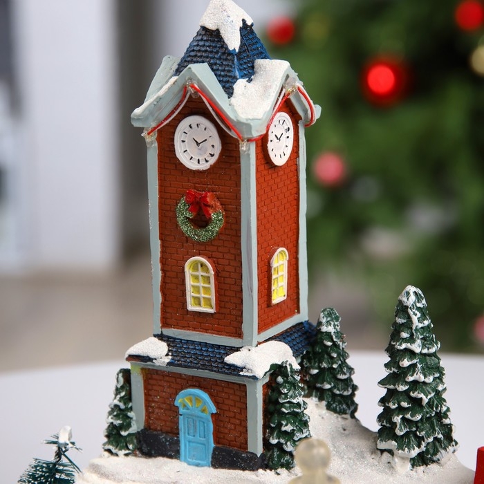 Светодиодная фигура &laquo;Ратуша&raquo; 25.5 &times; 25.5 &times; 21 см, полистоун, USB, свечение мульти