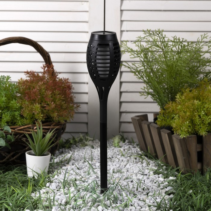 Садовый светильник Uniel на солнечной батарее &laquo;Факел&raquo;, 7.5 &times; 48 &times; 7.5 см, эффект пламени