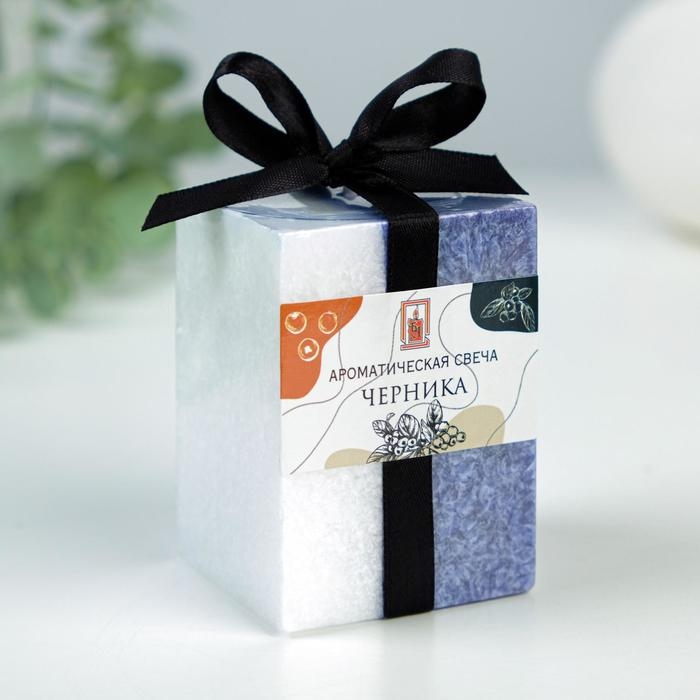 Свеча куб 5х7,5см, Свеча куб 5х7,5см, "Кристаллический узор", черника
