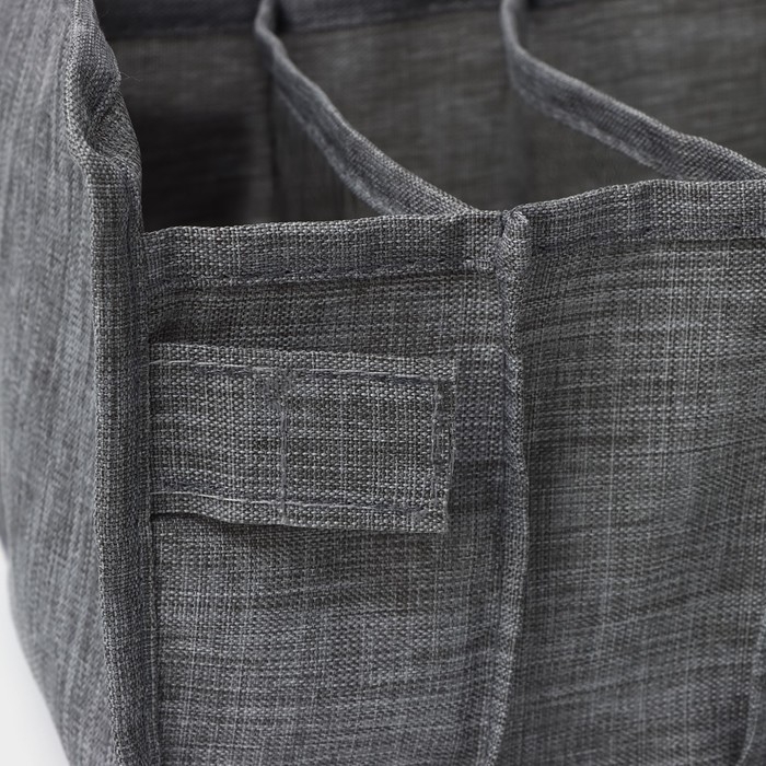 Органайзер для хранения белья Доляна, 7 ячеек, 35&times;15&times;13 см, цвет серый