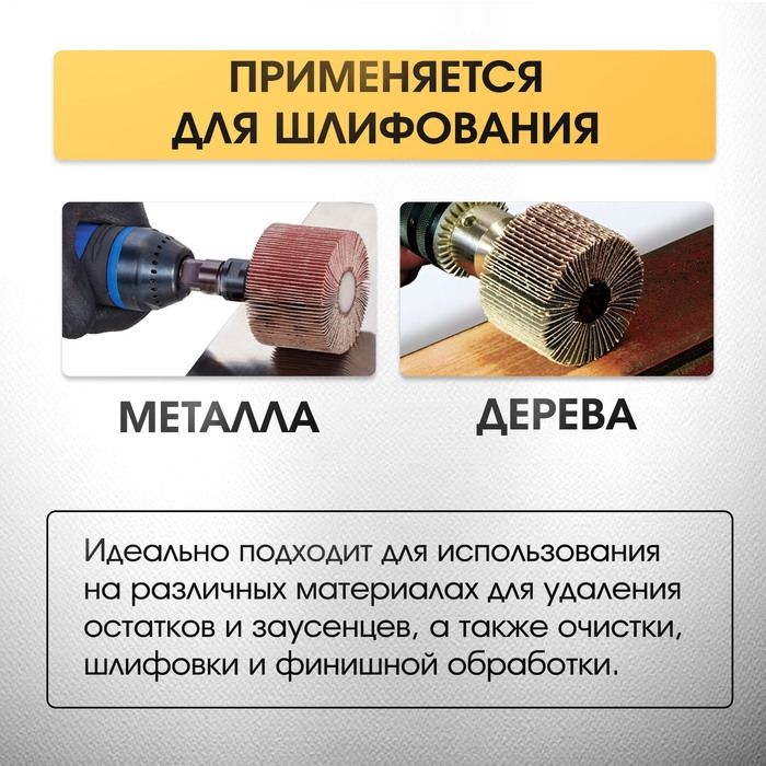 Круг лепестковый радиальный ТУНДРА, 60&times;20&times;6 мм, Р80