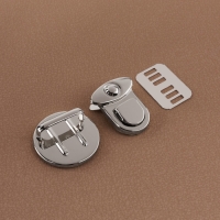 Застёжка для сумки, 3 &times; 3 см, цвет серебряный