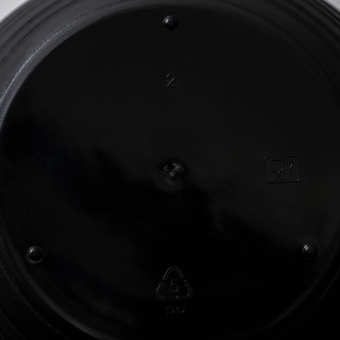 Горшок для цветов с поддоном &laquo;Дуэт&raquo;, 500 мл, пластиковый, чёрно-белый