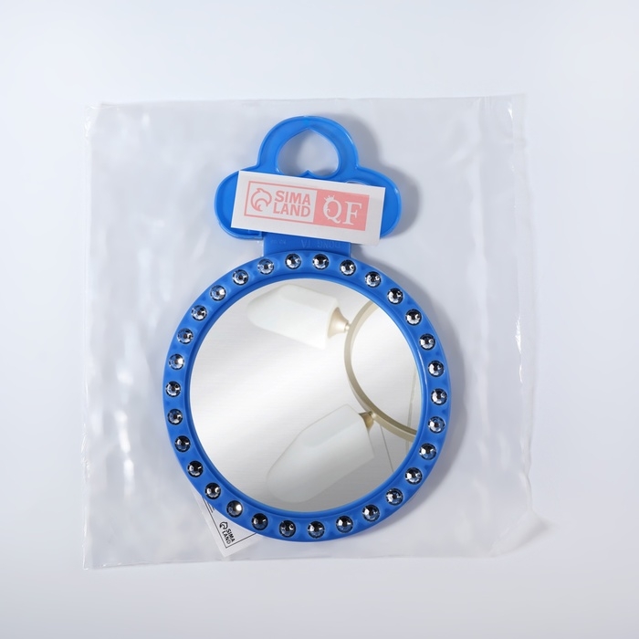 Зеркало настольное, зеркальная поверхность d = 12 см, фасовка 10 шт, цвет синий Зеркало настольное, зеркальная поверхность d = 12 см, фасовка 10 шт, цвет синий