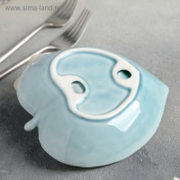 Блюдо керамическое &laquo;Птичка на листочке&raquo;, 15,5&times;15,5 см, цвет голубой