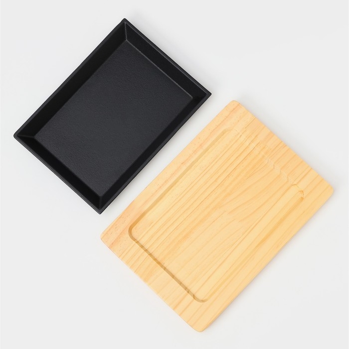 Сковорода &laquo;Прованс&raquo;, 22&times;16&times;1,6 см, на деревянной подставке