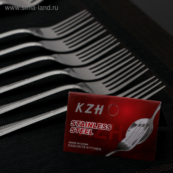 Набор вилок столовых &laquo;Ванесса&raquo;, h=19,5 см, 12 шт, цвет серебряный