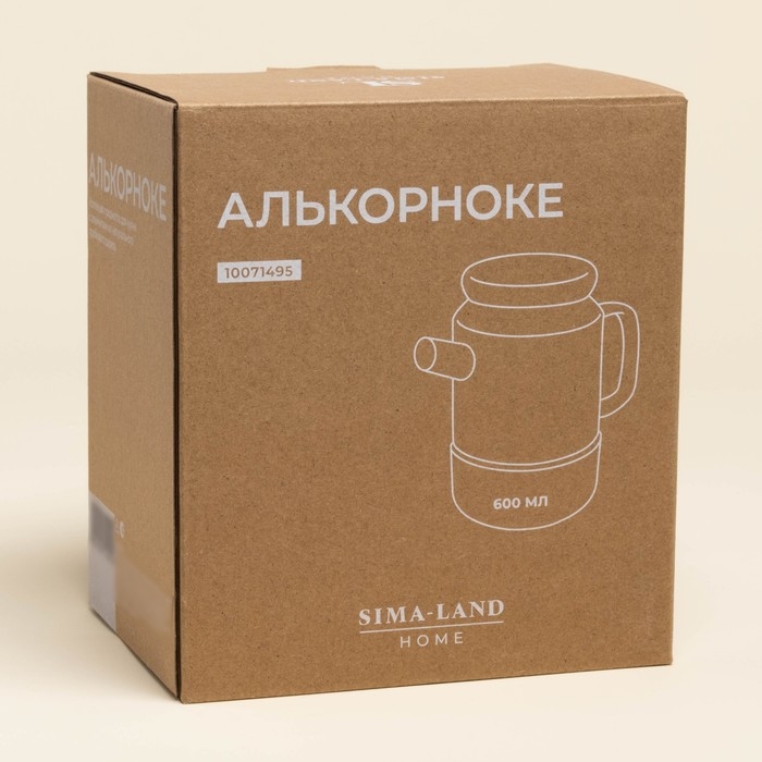 Чайник заварочный на пробковой подставке с крышкой "Алькорноке" 600 мл, 17х10х15 см
