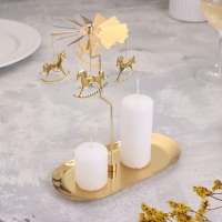 Подсвечник "Карусель с лошадками", золотая, металл, 8,5 х 18 см Подсвечник "Карусель с лошадками", золотая, металл, 8,5 х 18 см