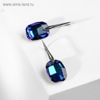 Серьги со стразами &laquo;Иллюзион&raquo; овал, цвет синий