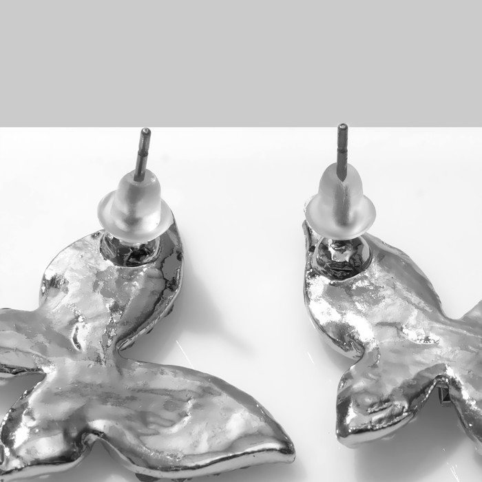 Серьги с жемчугом &laquo;Бабочки&raquo; нежные, цвет белый в серебре