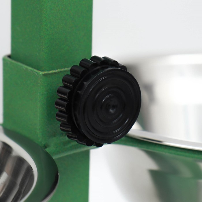 Подставка с мисками, 2 х 350 мл, высота 30 см, разборная, зелёная Подставка с мисками, 2 х 350 мл, высота 30 см, разборная, зелёная