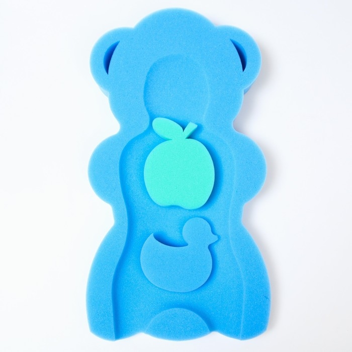 Подкладка для купания макси &laquo;Мишка&raquo;, цвет синий, 55х30х6см