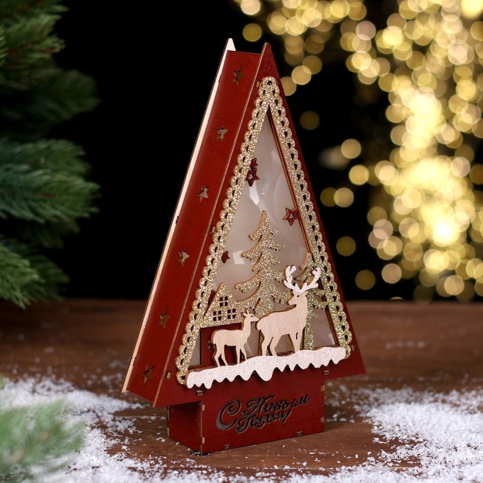 Новогодний декор с подсветкой &laquo;С новым годом&raquo; 14 &times; 4 &times; 22,5 см