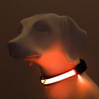 Ошейник с подсветкой Flash 3 режима свечения размер L, ОШ 45-52 х 2,5 см жёлтый Ошейник с подсветкой Flash 3 режима свечения размер L, ОШ 45-52 х 2,5 см жёлтый