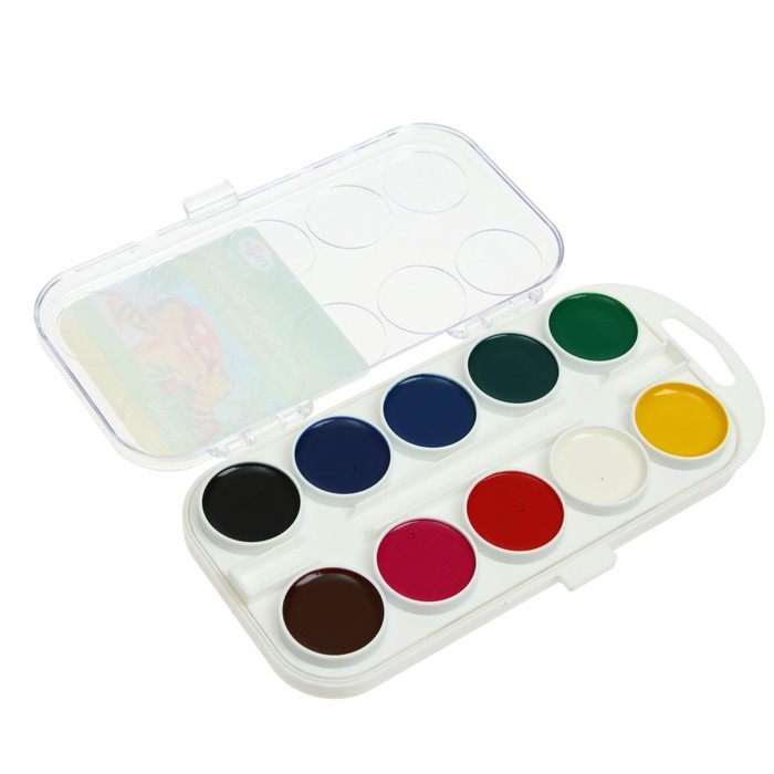 Акварель 20 цветов "Гамма" "Пчёлка", медовая, без кисти, пластик