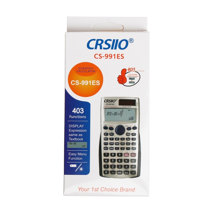 Калькулятор инженерный, 10-разрядный, fx-570ES, двойное питание, двухсточный Калькулятор инженерный, 10-разрядный, fx-570ES, двойное питание, двухсточный