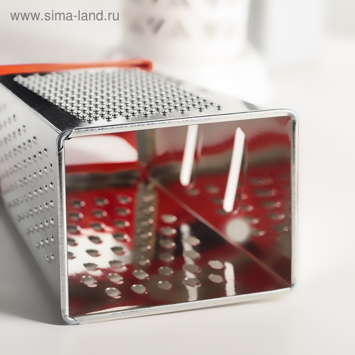 Тёрка Доляна &laquo;Универсал&raquo;, 4 грани, с крышкой-дозатором и пластиковой ручкой, 11&times;9&times;21 см, цвет МИКС