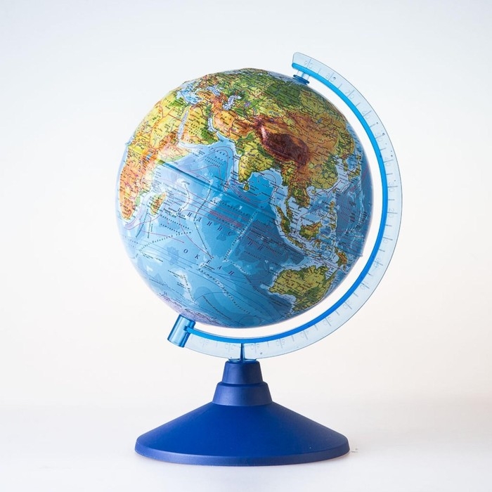 Глoбус физический рельефный &laquo;Классик Евро&raquo;, диаметр 250 мм, с подсветкой от батареек