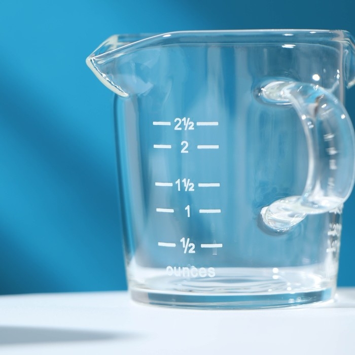 Кружка стеклянная мерная с носиком &laquo;Классика&raquo;, 75 мл