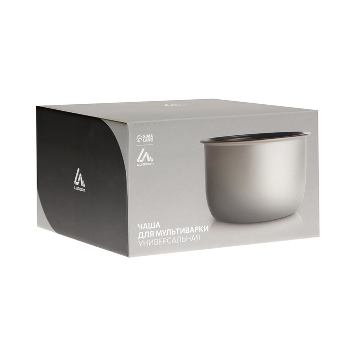Чаша для мультиварки Luazon , универсальная, 5 л, антипригарная, серая Чаша для мультиварки Luazon , универсальная, 5 л, антипригарная, серая