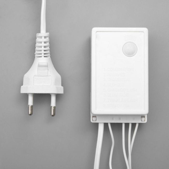 Гирлянда «Бахрома» 4 × 0.6 м, IP44, белая нить, 180 LED, свечение фиолетовое, 8 режимов, 220 В Гирлянда «Бахрома» 4 × 0.6 м, IP44, белая нить, 180 LED, свечение фиолетовое, 8 режимов, 220 В