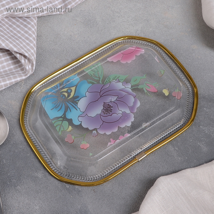 Блюдо прямоугольное &laquo;Блеск&raquo;, 21,7&times;15,3 см, рисунок МИКС