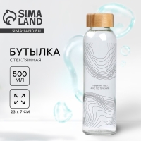 Бутылка для воды &laquo;Плыви&raquo;, 500 мл, стекло