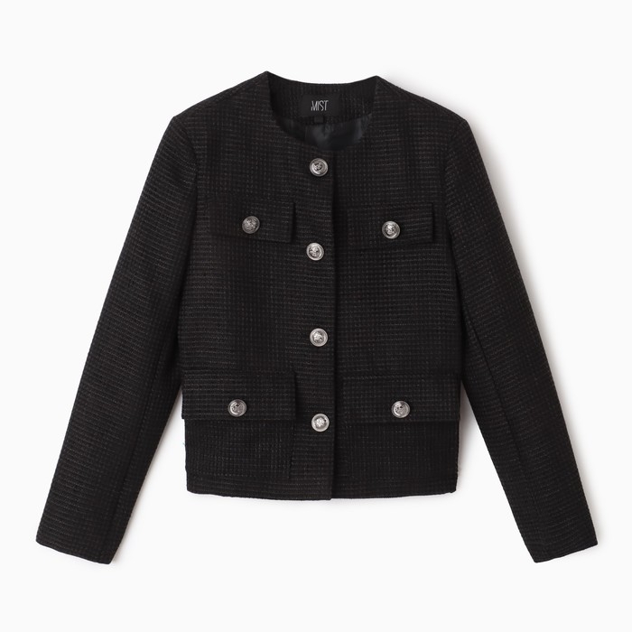 Жакет женский твидовый MIST р.42, черный Жакет женский твидовый MIST р.42, черный