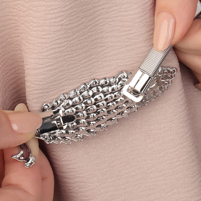 Подхват для штор &laquo;Павлин&raquo;, 9 &times; 2,8 см, 32 см, цвет серебряный