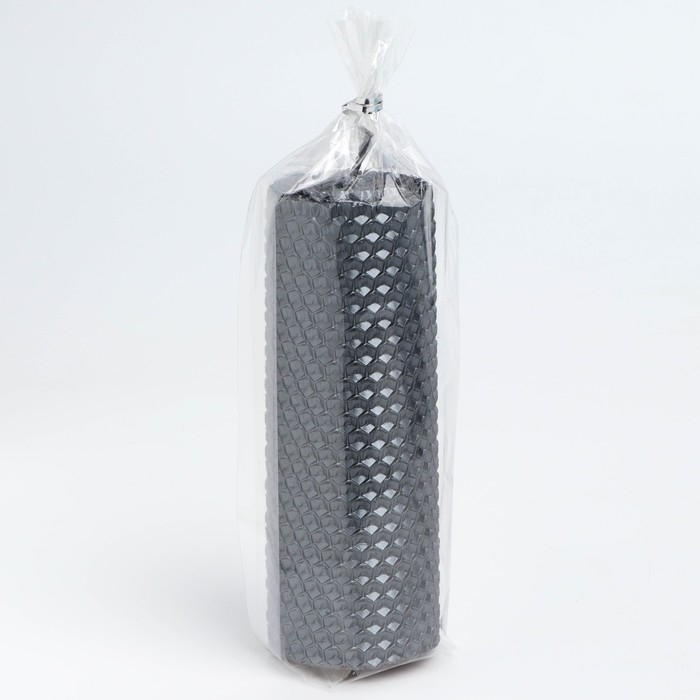 Свеча из вощины, 4,5х4,5х12,5 см, мокрый асфальт металлик