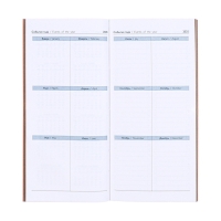 Еженедельник датированный 2025 года, 80х165 мм, 64 листа ESCALADA, мягкая обложка из искусственной кожи, блинтовое тиснение, блок 70 г/м&sup2;, бежевый