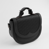 Ручка для сумки, пришивная, 18 &times; 3,5 см, цвет чёрный