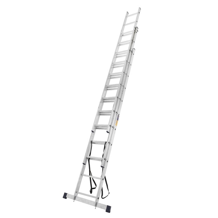 Лестница ТУНДРА, трехсекционная, алюминиевая, 11 ступеней Лестница ТУНДРА, трехсекционная, алюминиевая, 11 ступеней