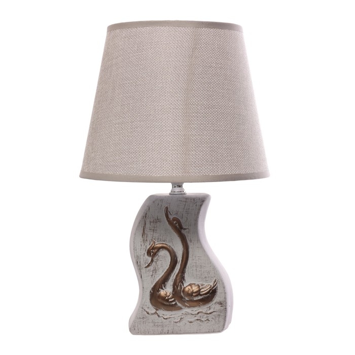 Настольная лампа"Лебеди" Е14 40Вт серый  20х20х32см
