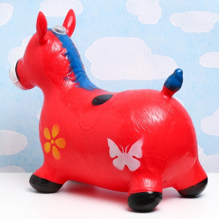 Игрушка - прыгун детская Игрушка - прыгун детская "Музыкальная Лошадка" резиновая надувная, 50х30см, красная