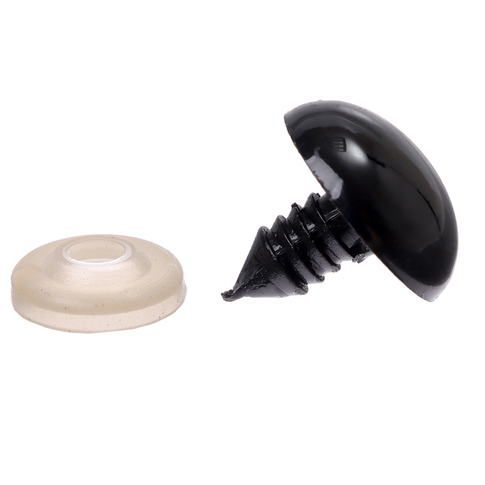 Глаза винтовые с заглушками, набор 20 шт., размер 1 шт. &mdash; 1,8 см, цвет чёрный