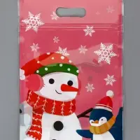 Пакет подарочный, с zip-lock застежкой, "Друзья дедушки Мороза", 15х22см МИКС