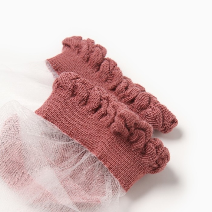 Носки женские стеклянные MINAKU &laquo;Цветы&raquo;, цвет розовый, р-р 36-37 (23 см)