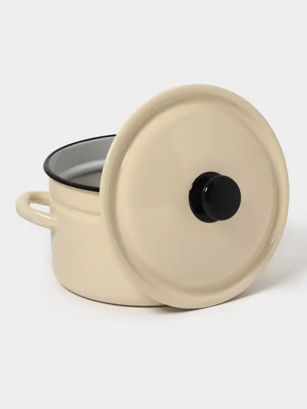 Кастр.цил.борт. 5л (слоновая)Без декора