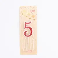 Свеча в торт на шпажке &laquo;Рубиновая коллекция&raquo;, цифра 5, 5.2 см, рубиновая