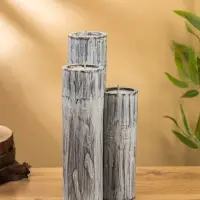 Свеча в бамбуке тройная, 15&times;13&times;30 см, 100 мл, серая